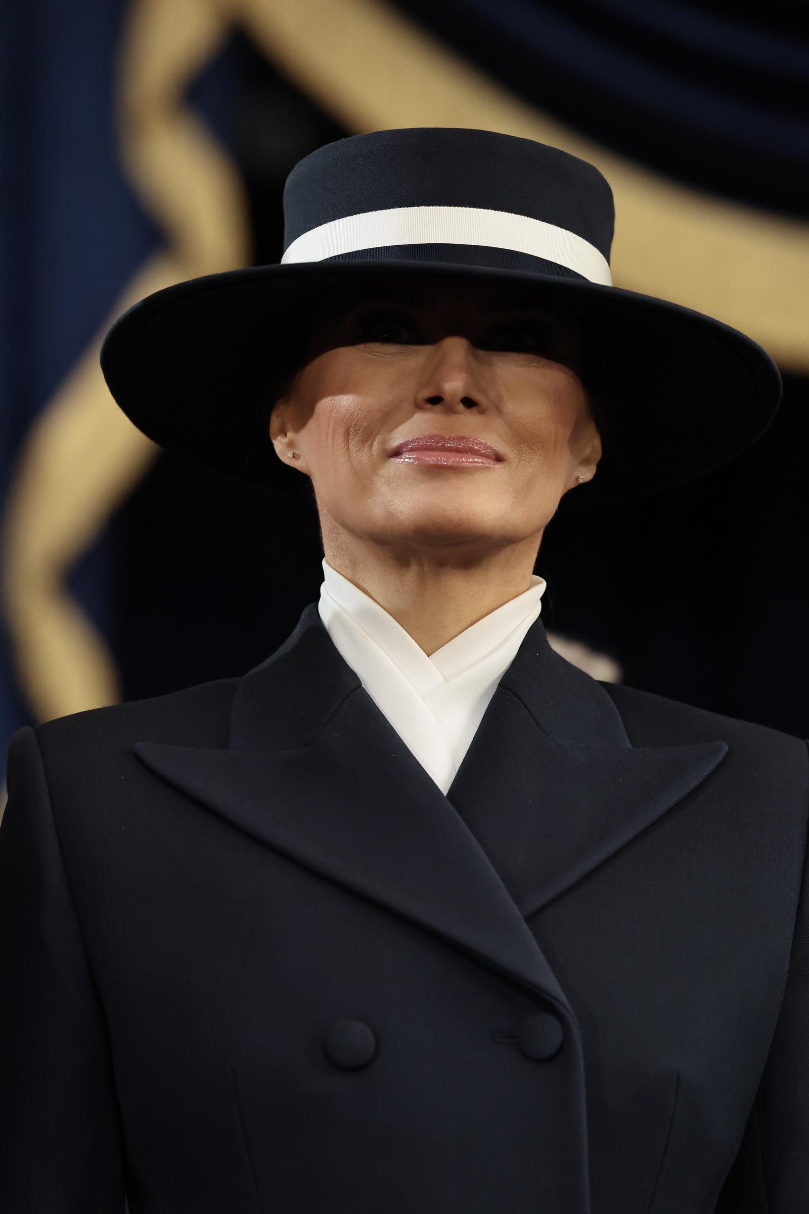 431c38bb208af915d7193c6e145494ed8a7bf3588a17d8e8a094329e7886e709 Melania Trump during her husband's second inauguration. | Source: Getty Images