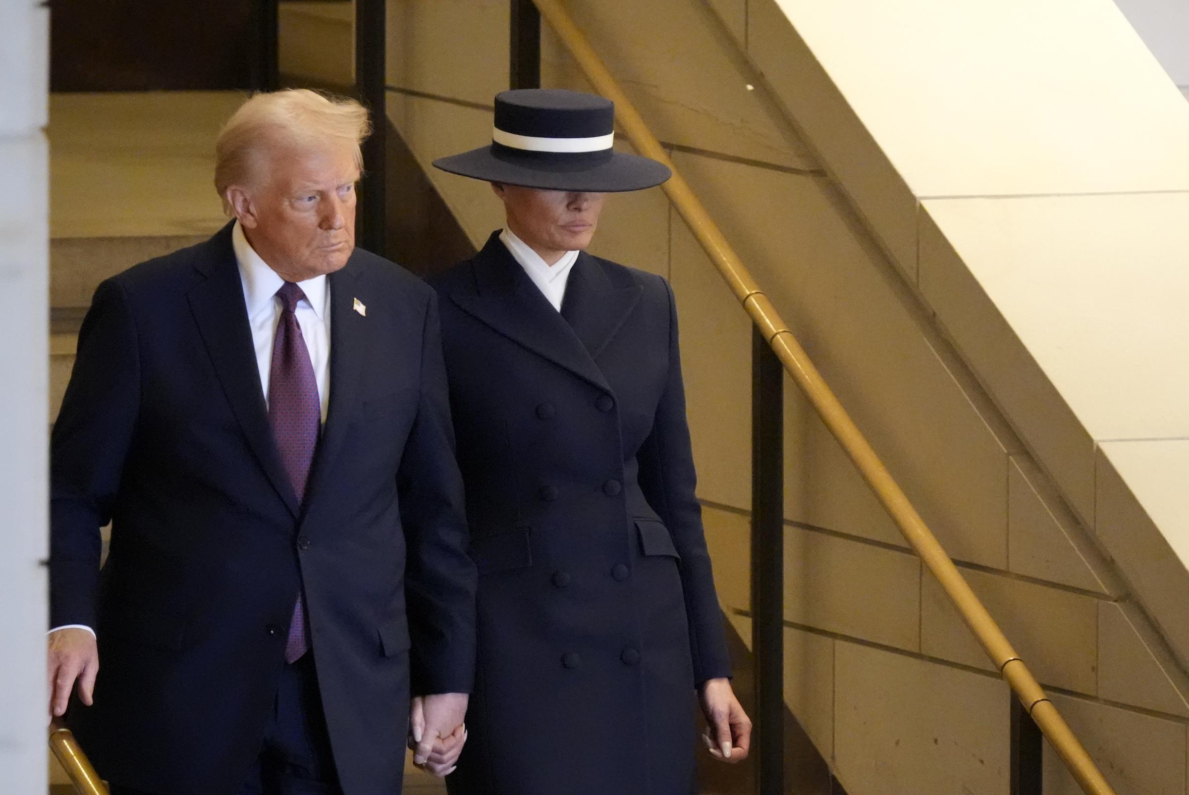 97695b004154acba1c343351556a5dcc9c9925218e49d8b95c3b8da771f8d356 Donald and Melania Trump at Donald's second inauguration. | Source: Getty Images